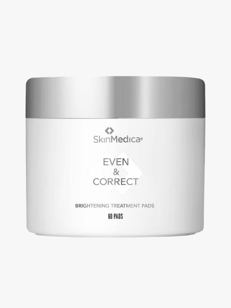 SkinMedica Even & Correct Brightening Treatment Pads in branded component on a light gray background